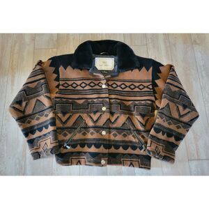 Nils Resort Collect Womens M Fleece Bomber Jacket Faux Fur‎ Collar Western USA